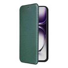 For OPPO Reno12 5G Global Carbon Fiber Texture Flip Leather Phone Case(Green) - 2