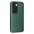 For OPPO Reno12 5G Global Carbon Fiber Texture Flip Leather Phone Case(Green) - 3