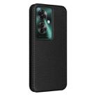 For OPPO Reno11 PJH110 Carbon Fiber Texture Flip Leather Phone Case(Black) - 3