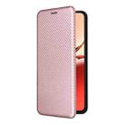 For OPPO Reno12 F 5G / 4G Carbon Fiber Texture Flip Leather Phone Case(Pink) - 2