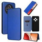 For OPPO Reno12 F 5G / 4G Carbon Fiber Texture Flip Leather Phone Case(Blue) - 1