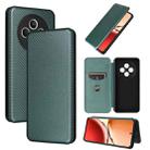 For OPPO Reno12 F 5G / 4G Carbon Fiber Texture Flip Leather Phone Case(Green) - 1