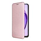 For OPPO A3x 5G India Carbon Fiber Texture Flip Leather Phone Case(Pink) - 2