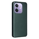 For OPPO A3x 5G India Carbon Fiber Texture Flip Leather Phone Case(Green) - 3