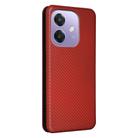 For OPPO A3x 5G India Carbon Fiber Texture Flip Leather Phone Case(Brown) - 3