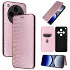 For OPPO Find X8 Pro Carbon Fiber Texture Flip Leather Phone Case(Pink) - 1