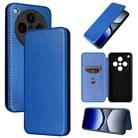 For OPPO Find X8 Pro Carbon Fiber Texture Flip Leather Phone Case(Blue) - 1