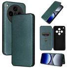 For OPPO Find X8 Pro Carbon Fiber Texture Flip Leather Phone Case(Green) - 1