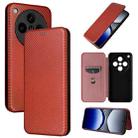 For OPPO Find X8 Pro Carbon Fiber Texture Flip Leather Phone Case(Brown) - 1