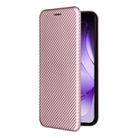For OPPO Reno13 5G Global Carbon Fiber Texture Flip Leather Phone Case(Pink) - 2