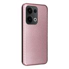 For OPPO Reno13 5G Global Carbon Fiber Texture Flip Leather Phone Case(Pink) - 3