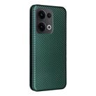 For OPPO Reno13 5G Global Carbon Fiber Texture Flip Leather Phone Case(Green) - 3