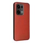 For OPPO Reno13 5G Global Carbon Fiber Texture Flip Leather Phone Case(Brown) - 3