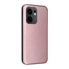For OPPO Reno13 F 5G Carbon Fiber Texture Flip Leather Phone Case(Pink) - 2