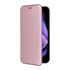 For OPPO Reno13 F 5G Carbon Fiber Texture Flip Leather Phone Case(Pink) - 3