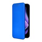 For OPPO Reno13 F 5G Carbon Fiber Texture Flip Leather Phone Case(Blue) - 3