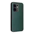 For OPPO Reno13 F 5G Carbon Fiber Texture Flip Leather Phone Case(Green) - 2