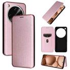 For OPPO Find X8 Ultra 5G Carbon Fiber Texture Flip Leather Phone Case(Pink) - 1