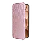 For OPPO Find X8 Ultra 5G Carbon Fiber Texture Flip Leather Phone Case(Pink) - 2