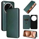 For OPPO Find X8 Ultra 5G Carbon Fiber Texture Flip Leather Phone Case(Green) - 1
