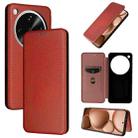 For OPPO Find X8 Ultra 5G Carbon Fiber Texture Flip Leather Phone Case(Brown) - 1