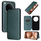 For OPPO Find X8s+ 5G Carbon Fiber Texture Flip Leather Phone Case(Green) - 1