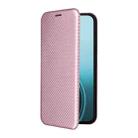 For OPPO Reno14 5G Global Carbon Fiber Texture Flip Leather Phone Case(Pink) - 2