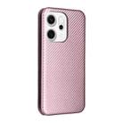 For OPPO Reno14 5G Global Carbon Fiber Texture Flip Leather Phone Case(Pink) - 3