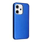 For OPPO Reno14 5G Global Carbon Fiber Texture Flip Leather Phone Case(Blue) - 3