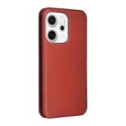 For OPPO Reno14 5G Global Carbon Fiber Texture Flip Leather Phone Case(Brown) - 3