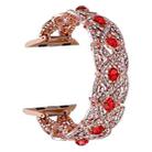 Diamonds Twist Metal Watch Band For Apple Watch 3 38mm(Rose Gold Red) - 1