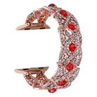 Diamonds Twist Metal Watch Band For Apple Watch SE 2023 44mm(Rose Gold Red) - 1