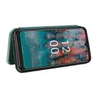 For Nokia C12 / C12 Pro / C12 Plus Carbon Fiber Texture Flip Leather Phone Case(Green) - 5