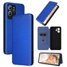 For Oukitel C32 Carbon Fiber Texture Flip Leather Phone Case(Blue) - 1