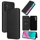 For Samsung Galaxy M54 5G Carbon Fiber Texture Flip Leather Phone Case(Black) - 1