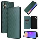 For Samsung Galaxy A05 Carbon Fiber Texture Flip Leather Phone Case(Green) - 1