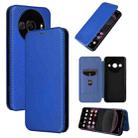 For Sharp Aquos R8 Pro Carbon Fiber Texture Flip Leather Phone Case(Blue) - 1