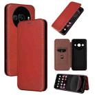 For Sharp Aquos R8 Pro Carbon Fiber Texture Flip Leather Phone Case(Brown) - 1