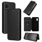 For Sharp Aquos Wish 3 Carbon Fiber Texture Flip Leather Phone Case(Black) - 1