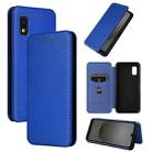 For Sharp Aquos Wish 3 Carbon Fiber Texture Flip Leather Phone Case(Blue) - 1