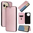 For Sharp Aquos Sense9 Carbon Fiber Texture Flip Leather Phone Case(Pink) - 1