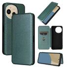 For Sharp Aquos Sense9 Carbon Fiber Texture Flip Leather Phone Case(Green) - 1