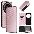 For Sharp Aquos R9 Pro Carbon Fiber Texture Flip Leather Phone Case(Pink) - 1