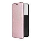 For Sharp Aquos R9 Pro Carbon Fiber Texture Flip Leather Phone Case(Pink) - 2