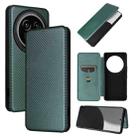 For Sharp Aquos R9 Pro Carbon Fiber Texture Flip Leather Phone Case(Green) - 1