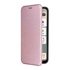 For Sharp Aquos wish5 Carbon Fiber Texture Flip Leather Phone Case(Pink) - 2