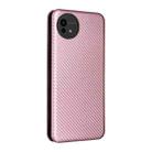 For Sharp Aquos wish5 Carbon Fiber Texture Flip Leather Phone Case(Pink) - 3