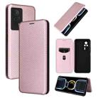 For Xiaomi Redmi K60E Carbon Fiber Texture Flip Leather Phone Case(Pink) - 1