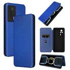 For Xiaomi Redmi K60E Carbon Fiber Texture Flip Leather Phone Case(Blue) - 1