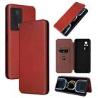 For Xiaomi Redmi K60E Carbon Fiber Texture Flip Leather Phone Case(Brown) - 1